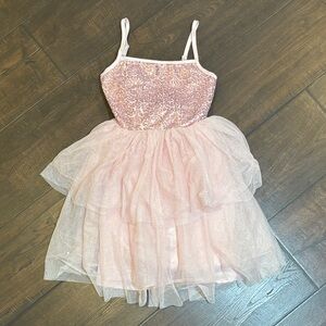 wonder nation Pink Sequin Tulle Party Dress